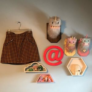 Gingham yellow skirt w pocket details